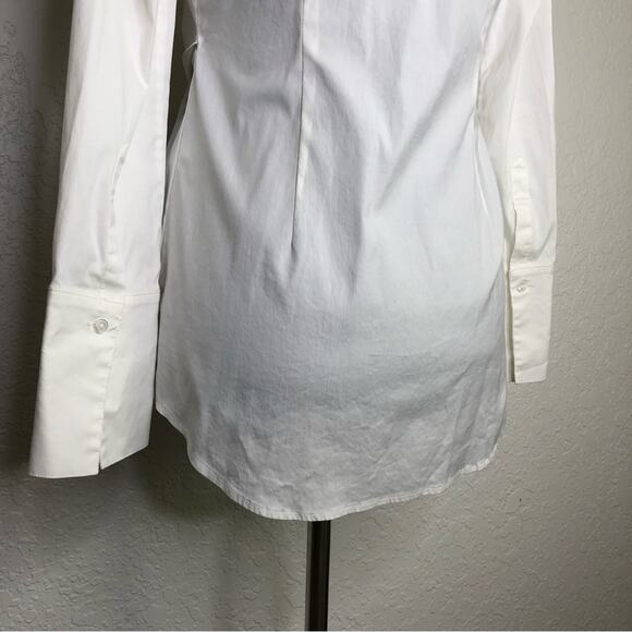 WHBM white button down tie front top size 0 - Picture 9 of 14